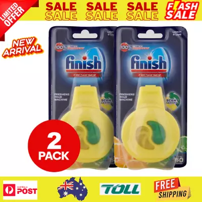 2 X Finish 2-in-1 Clip-On Dishwasher Freshener 4mL Lemon And Lime=FREE SHIPPING • $12.95