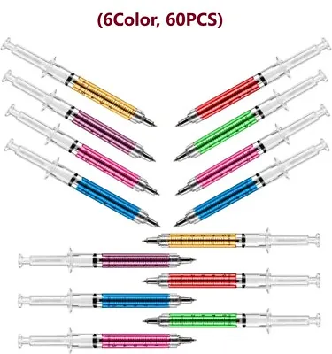 NEW Lot Of 60 Syringe Shape Pens Ball Point Pen Hospital Nurse Novelty • $25.95