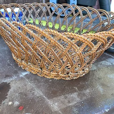 UNIQUE Braided Metal Fruit Bread Storage Basket 12”x5” Vintage Copper Tones • $29