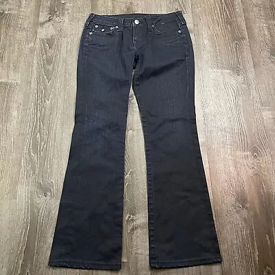 True Religion Womans Becky Jeans Dark Wash Denim Bootcut  Made In USA Size 28 • $11.25