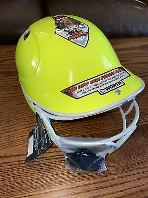 Worth Yellow Baseball Helmet LPBHT1 ( 6 1/2 - 7 1/2 ) With New Face Guard • $15.95