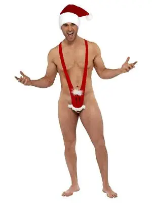 Mens Santa Face Kini Novelty Adult Christmas Stag Fancy Dress • £18.49