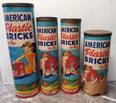 Vintage Elgo American Plastic Bricks Lot 4 Canisters  • $99.99