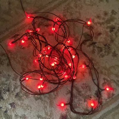 35 Bulbs Vintage Christmas Candle Red Flame Lights On String • $40