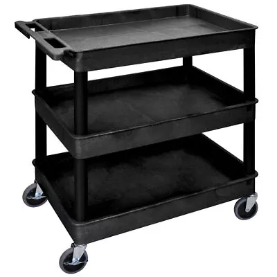 Utility Cart With Lip 3 Shelf Black • $329.36