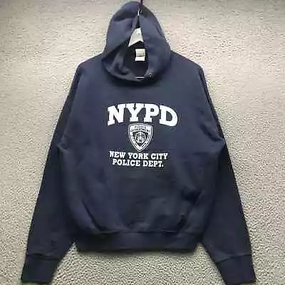 Vintage NYPD New York Police Dept. Sweatshirt Hoodie Men's XL Graphic Navy White • $29.99