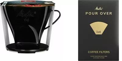 Melitta Pour Over 1 X 4 Coffee Filter Cone & 40 Filters  6761018  6766276 • £11.95