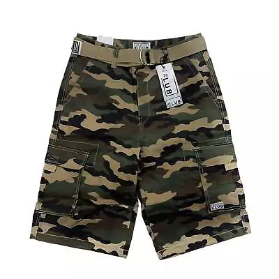 Pro Club Men's Cotton Twill Cargo Shorts With Belt • $29.99