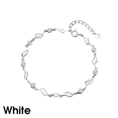 Women Ladies 925 Solid Sterling Silver Bracelet Bangle Charm Chain With Gift Bag • £3.28