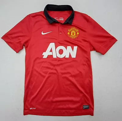 Manchester United Nike Jersey Mens Small Red Van Persie Soccer Kit Top 2013 2014 • $39.95