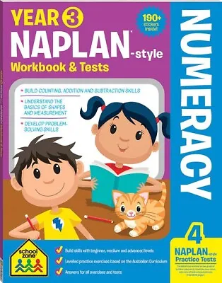 Year 3 NAPLAN*-style Numeracy Workbook & Tests By Hinkler Pty Ltd (Book 2017) • $19.99