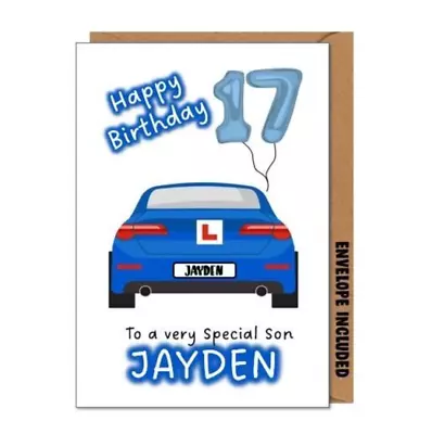 Personalised 17th Birthday Learner Car Card Daughter Son Grandson Nephew DDR • £2.99