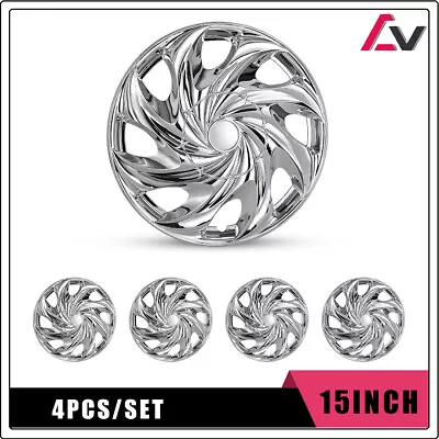 4Pcs 15Inch Universal Wheel Rim Cover Hubcaps Chrome Rings Set For Chevy/Kia • $46.99