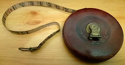 £3.50 • Buy VINTAGE 1930's JOHN RABONE & SONS HOCKLEY ABBEY LEATHER COVERED TAPE MEASURE