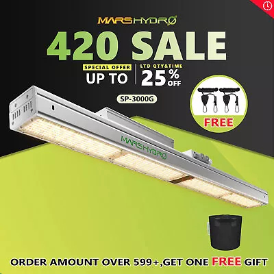 Mars Hydro SP 3000 BridgeLux 300W LED Grow Light For Greenhouse High Penetration • $235.99