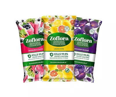 Zoflora Antibacterial Multi Surface Cleaning Wipes - 70 - 108 Wipes Per Pack • £7.20