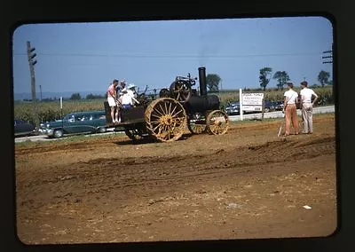 Farm Steam Engine Tractor - 1950s Threshermen's Reunion - Original 35mm Slide • $19.45