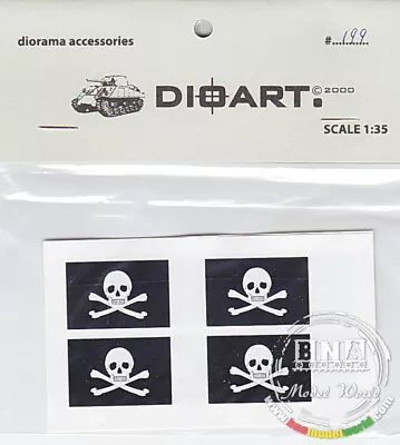 DioArt 1/35 Jolly Roger (white Skull And Bones On Black) 8 Double-sided Flags • $5.51