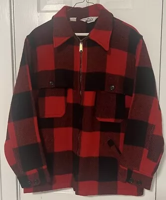 C5079 VTG Woolrich Wool Buffalo Plaid Mackinaw Hunting Jacket Made USA Size M • $61