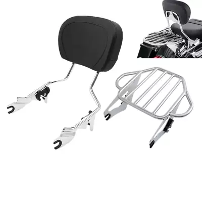 Backrest Sissy Bar Two Up Luggage Rack Fit For Harley Touring Street Glide 09-24 • $45.50