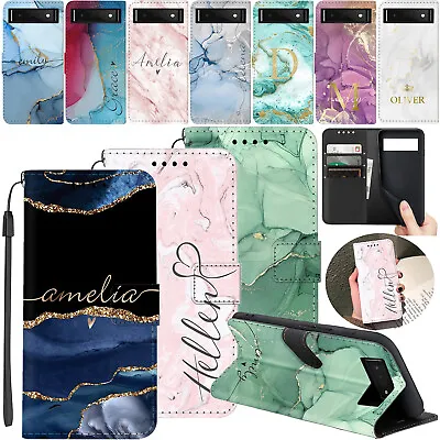 $9.98 • Buy Flip Wallet Leather Phone Case For Google Pixel 6A 7 Pro 5A 4 Personalised Cover
