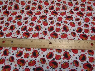 White With Red Elmo Faces Cotton Fabric BTY • $16