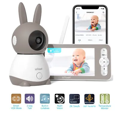 IeGeek 2K Wifi Baby Monitor With Camera And Night Vision Phone App & 5  Screen • £119.99