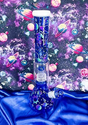 Blue Outer Space Astronau 16 Inch Thick Glass Water Pipe Hookah Glass Pipe Bong • $89.99