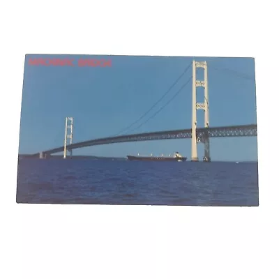 Postcard Straits Of Mackinac Bridge Michigan MI Peninsula Water Unposted 12.3.12 • $3.50