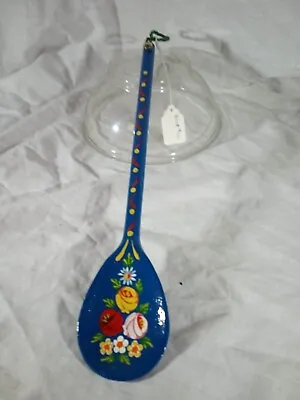 £6 • Buy Blue Decorative Wooden Spoon Roses And Castles Hand Painted Barge Ware #02