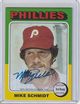 2024 Topps Heritage MIKE SCHMIDT REAL ONE On Card AUTO! #ROAMS PHILLIES HOF • $71.01