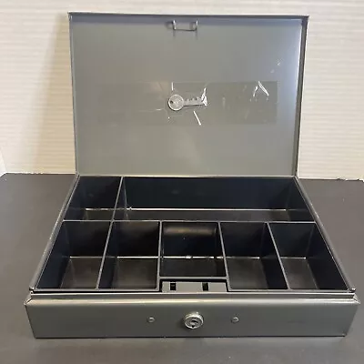 ASCO Art Steel Co Steelmaster Office Box Metal Lock Cash Box Tray - WITH KEY • $16