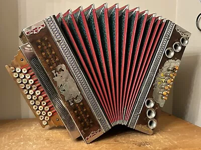 Vintage F. Kucler 3 Row Diatonic Button Box Accordion Harmonika • $450