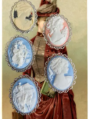 £10.99 • Buy Large Vintage Quality Cameo Brooches  In A Filigree Setting.