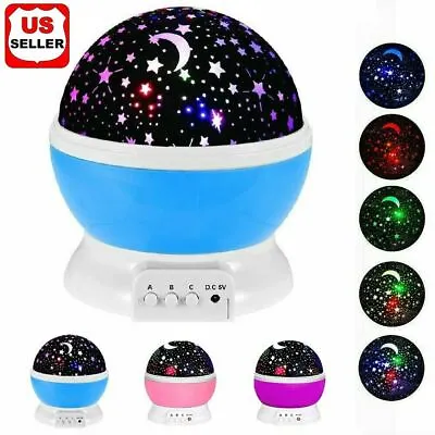 Rotating Starry Sky Projection Night Light Moon Star Lamp For Kids Baby Party US • $8.98