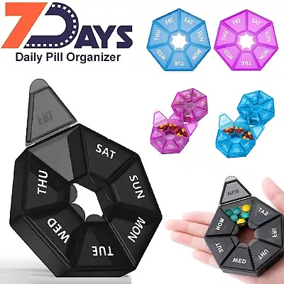 7 Day Weekly Pill Box Medicine Tablet Organizer Dispenser Container Large Case • $7.49
