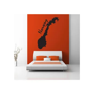Norway Map Landmarks Rest Of The World Wall Stickers Home Decor Art  WS-32867 • £14.98
