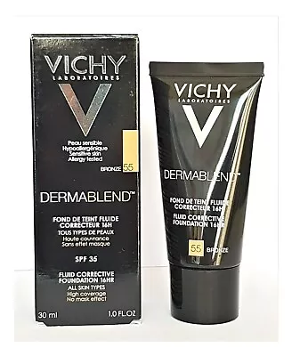 Vichy Dermablend Fluid Corrective Foundation 16HR 30ml - Shade Bronze 55 • $32.50