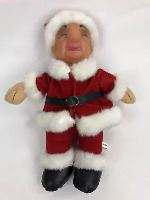 Mr Magoo Christmas Plush Doll Plastic Face Santa Claus 14” St Nick Holiday Suit • $19.82