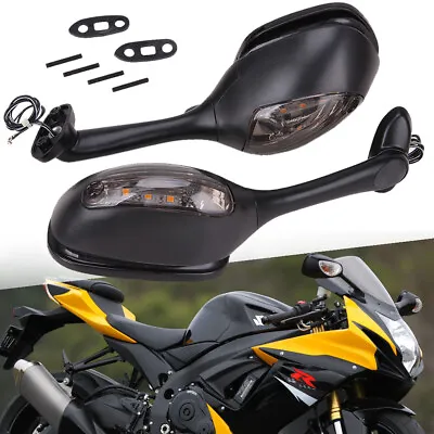 Rearview Mirrors W/ LED Turn Signal For Suzuki GSXR 1000 GSXR600 GSX-R 750 06-21 • $31.11