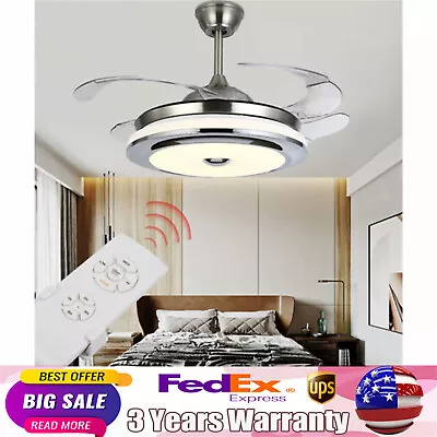 36 /42  Modern Invisible Ceiling Fan Light Dimmable LED Chandelier Lamp +Remote • $96