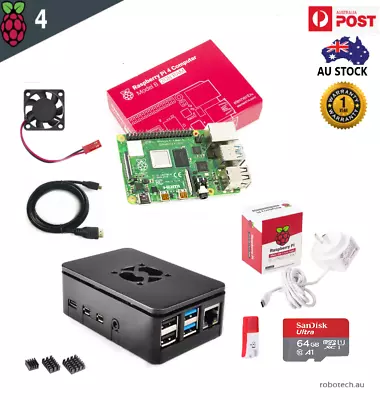 $209 • Buy Raspberry Pi4 Model B Computer 8/4/2GB RAM (Latest Model) Black Case Kit