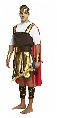 Adult Mens Roman Gladiator Soldier Sparticus Fancy Dress Up Outfit Costume • £10.99