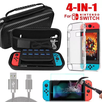 For Nintendo Switch Accessories Hard Case Bag/Shell Cover/Charge Cable/Protector • $15.30