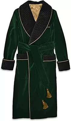 Smoking Jacket Green Long Velvet Gown For Men English Vintage Gentleman Belted • $169