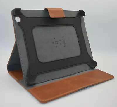 Belkin Full Grain Leather IPad Cover With Stand In Tan Colour Tab Closure Magnet • £3