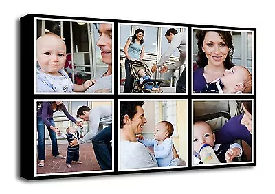 Your Photo Collage Canvas Prints - Personalised On Box/Wrapped D1008 • £14.99