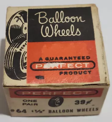Vintage Perfect Landing Gear Balloon Wheels 1-1/2  Diameter Pair #64 • $2