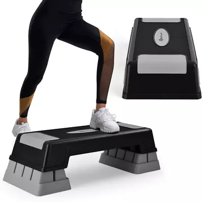Costway Adjustable Workout Aerobic Stepper Aerobic Exercise Step Platform Wi... • $48.83