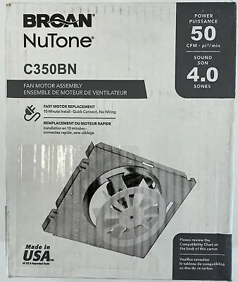 Broan Nutone 50 CFM Bathroom Fan Motor For 696N B Unit Replacement Model C350BN • $19.95